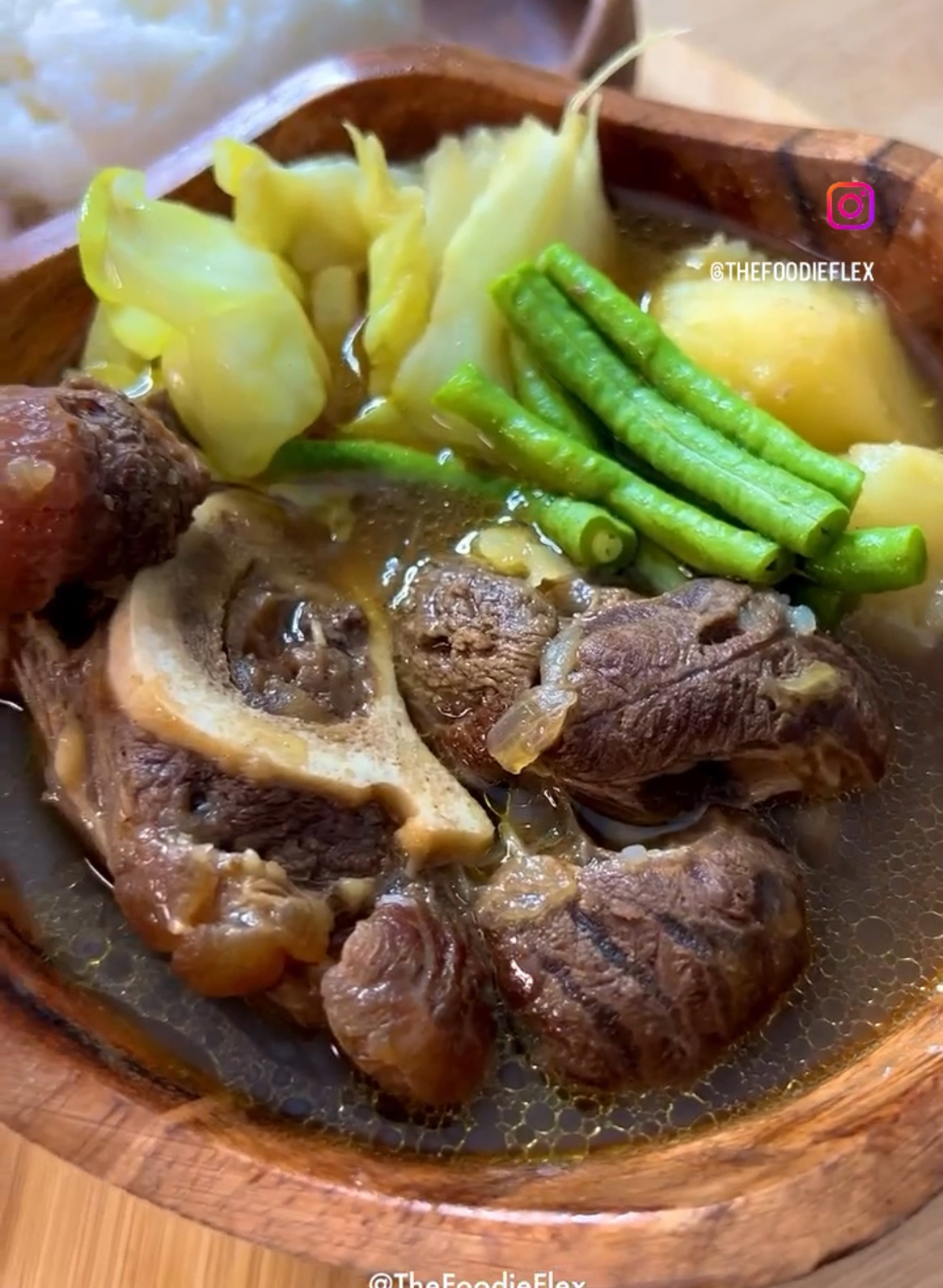 Chamorro Beef Shank Kadu with Beef Shank, Potatoes, Cabbage, and Snake Beans